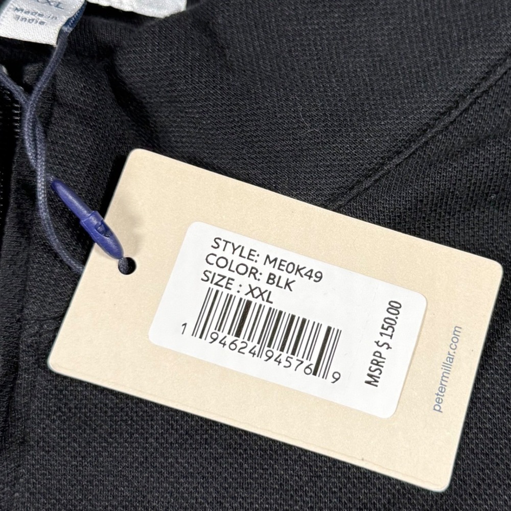 NWT Peter Millar Crown Comfort Pullover 1/4 Zip Mens XXL Black CMP Logo - Picture 3 of 7